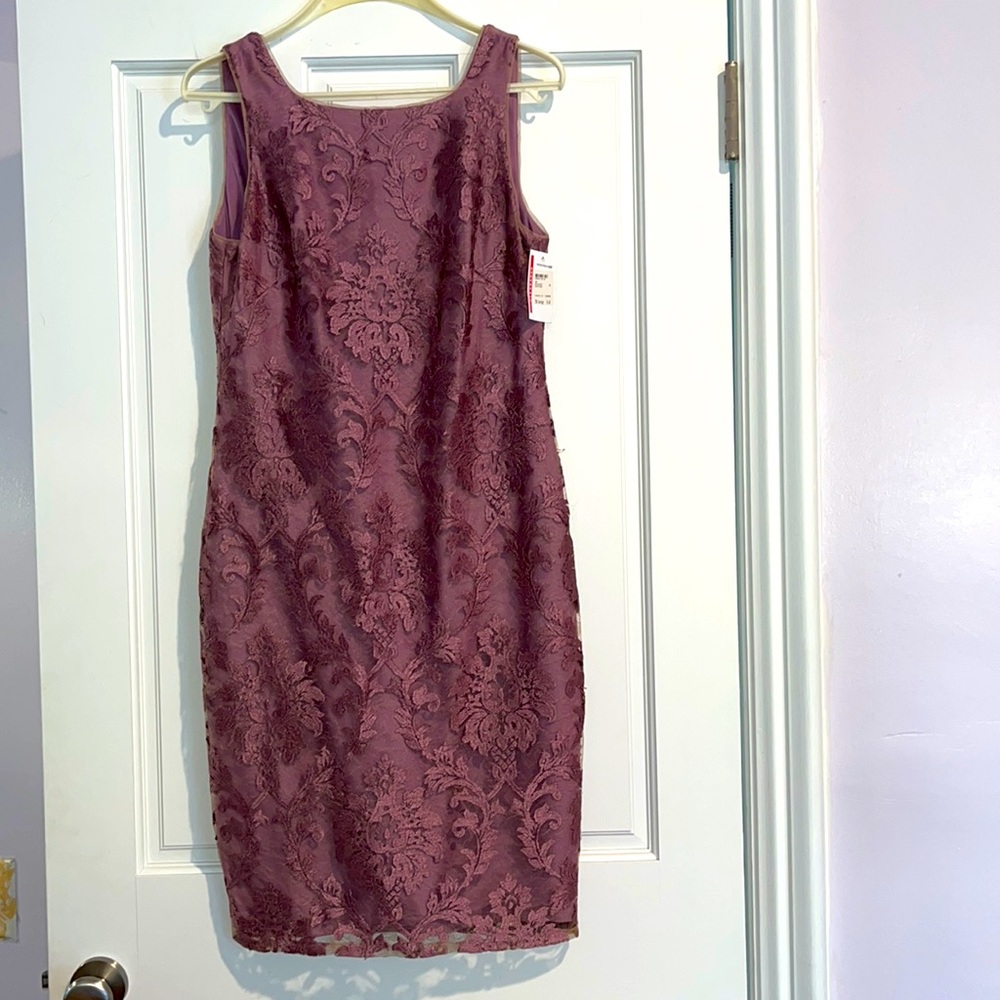 NWT ADRIANA PAPELL purple lace dress size 10